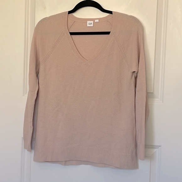 Gap Pale Pink Merino Blend V Neck Sweater XS - Picture 1 of 4